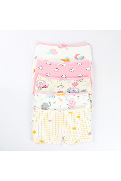 MADALİNA GIRL'S 95% COTTON MIXED PATTERN 5-PIECE BOXER