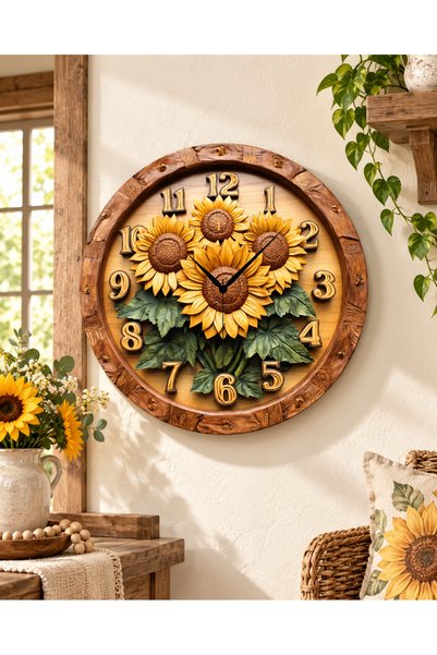 AA Shop Çiçek Renkli Baskı Desenli Sayılı Yılbaşı Hediyelik Ahşap Sessiz Tabl...