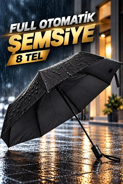 By Harmony Şemsiye Siyah Tam Otomatik Rüzgarda Kırılmayan