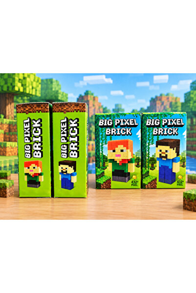 Büyük Boy 423 Parça Minecraft Yapboz Bricks Figür Yapı Oyuncağı