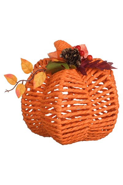 OEM Dovleac Decorativ de Toamna Portocaliu cu Frunze & Fructe 18x18x16cm