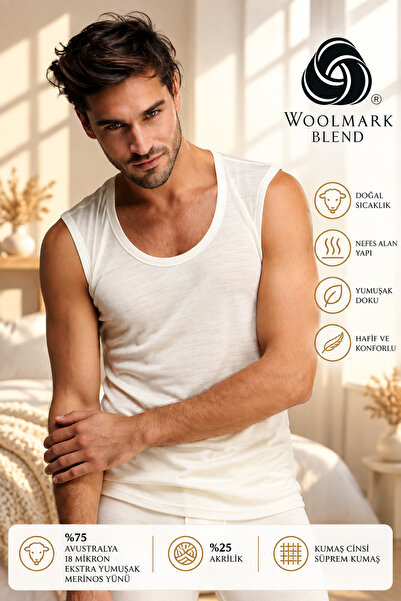 Hasyün Men's Merino Wool Slim Sweat-Wicking Sleeveless Thermal Undershirt