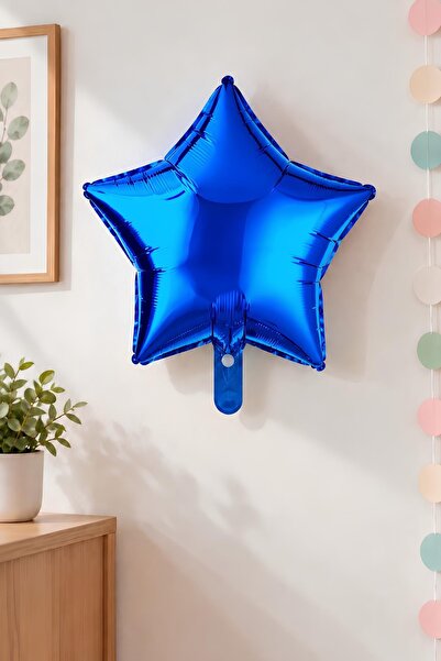 Patladı Gitti Mavi Yıldız Folyo Balon 45 cm - Bebek Çocuk Parti Kutlama