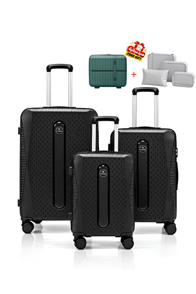 Flieger Luggage مجموعة حقائب سفر FLIEGER من مادة سيليكون ضد الكسر متينة، 3 قط...