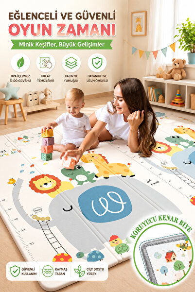 İnfant Hobby Happy Dream Premium Katlanabilir Oyun Matı Çift Taraflı Tasarım ...