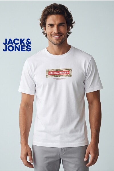 Jack & Jones Jcobreeze Branded Tee White Men's T-Shirt 12297851