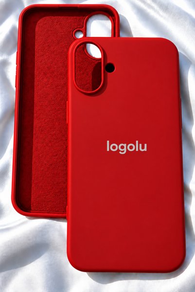 Revasser iPhone 16 için Kılıf Lansman Logolu İçi Yumuşak Kadife 16 kılıfı sil...