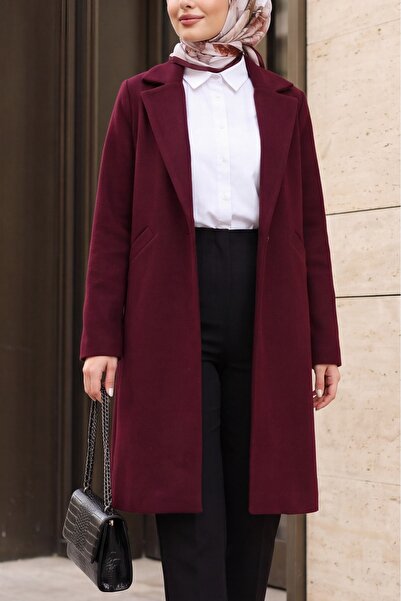 Modamorfo 9085 Kaşe Kaban - Bordo