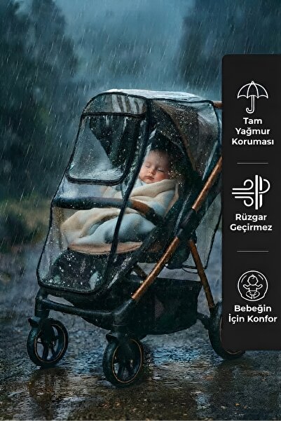 Lüx Fermuarlı Bebek Arabası Yağmurluğu [ Bütün Bebek Arabalarına Uyumludur ]