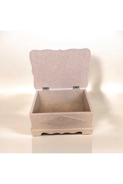 Home Wooden Paintable Standing Medium Size Jewelry and Makeup Accessory Box - Multi-Purpose Decorative Box