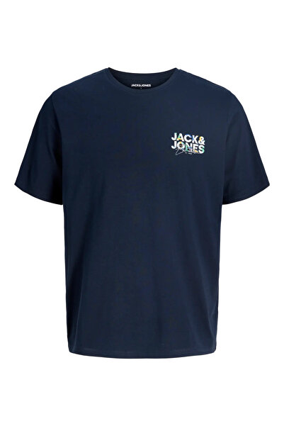 Jack & Jones Чоловіча футболка Jjgeplas Tee SS Crew Neck Long темно-синього к...