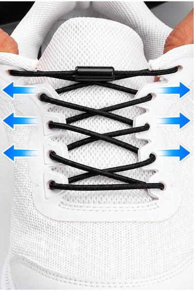 srtfootcare Akıllı Vidalı Kilitli Elastik Outdoor Ayakkabı Bağcığı Yuvarlak 1...