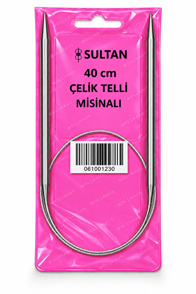 Sultan Çelik Telli Misinalı 40 Cm Bere Yaka Kol İçin Örgü Şişi (5-6-7-8-9-10MM)