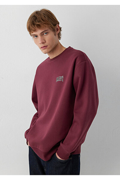 Mavi Logo Baskılı Bordo Sweatshirt 0611716-70393