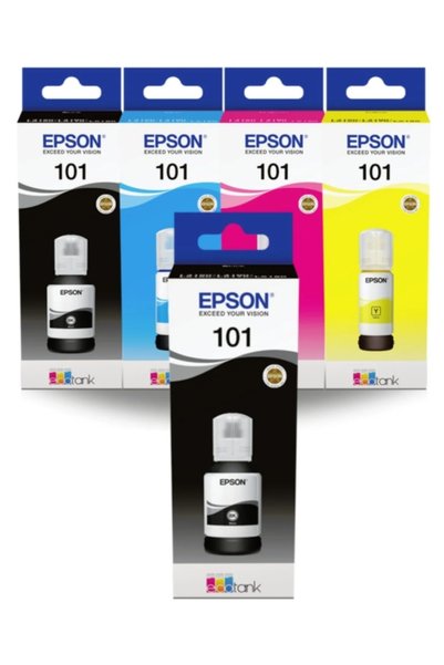EPSON Ep101 4 Renk Mürekkep Kartuş Seti +1 Siyah Hediyeli E101-l4260-bk