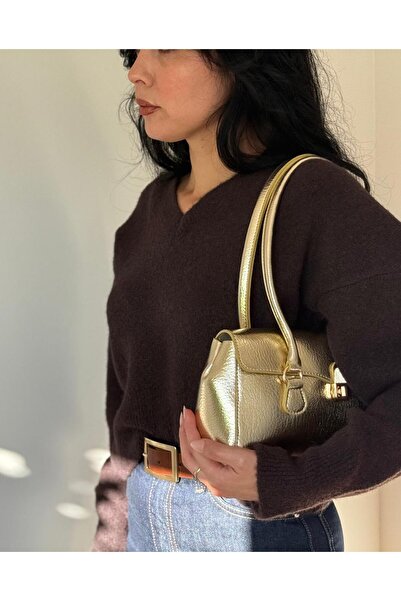 lalettobags Geantă de umăr acoperită model Gold Rosa pentru femei