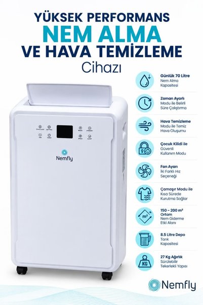 Nemfly FLY70 Nem Alma ve Hava Temizleme Cihazı