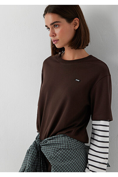 Mavi Logo Printed Brown T-Shirt Regular Fit / Normal Cut 1614195-70236