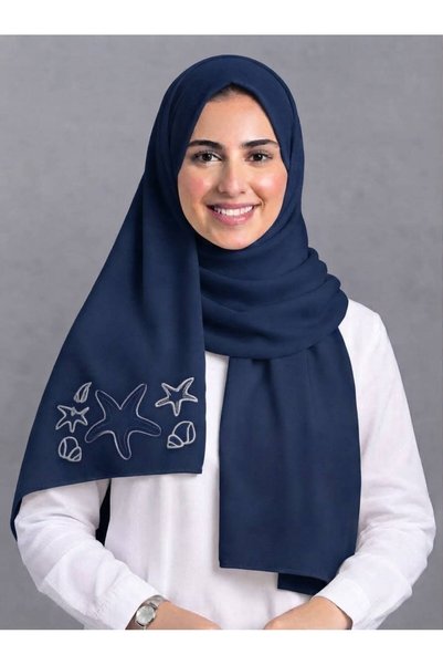 Veil Designer طرحه بوال طبقتبن بتطريز علي طرفين الطرحه قماش ياباني 190*60