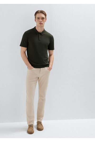Mavi Marcus Black Pale Powder Beige Gabardine Trousers 00351A2795