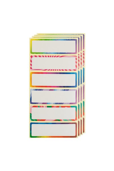 OEM Etichete autocolante albe cu margine colorată 6x2 cm, set de 60 de bucăți