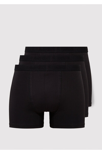 Mavi 3lü Siyah Basic Boxer 0911413-900