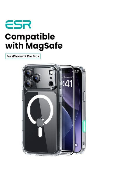 ESR حافظة كلاسيكية هجينة متوافقة مع MagSafe مع واقي شاشة لهاتف آيفون 17 برو م...