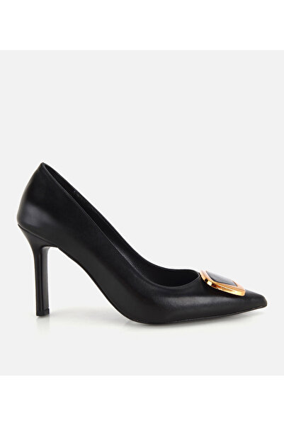 Hotiç Kadın Siyah Gold Toka Detaylı İnce Topuklu Stiletto