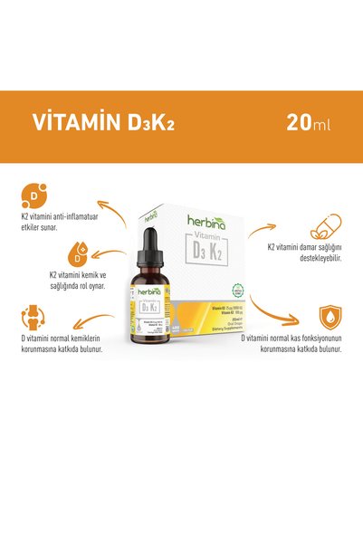 Herbina D3K2 20 ml 1000 Iu