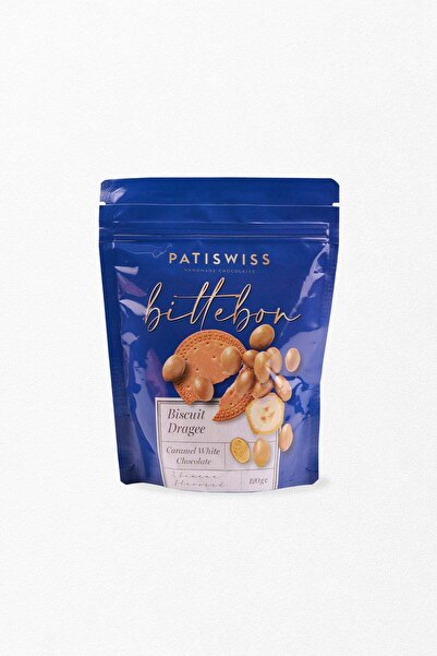 Patiswiss Bittebon Muz Aromalı Karamelli Beyaz Çikolatalı Bisküvi Draje 120g