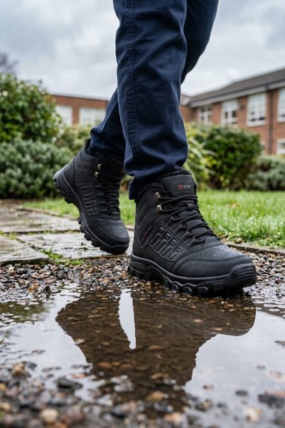 AYAKMOD X6 Siyah Unisex Outdoor Kürklü Kışlık Taban Bot