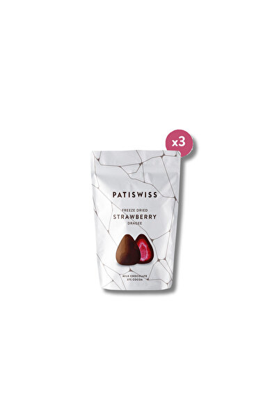 Patiswiss Sütlü Çikolatalı Çilek Draje, 80G x 3 Adet