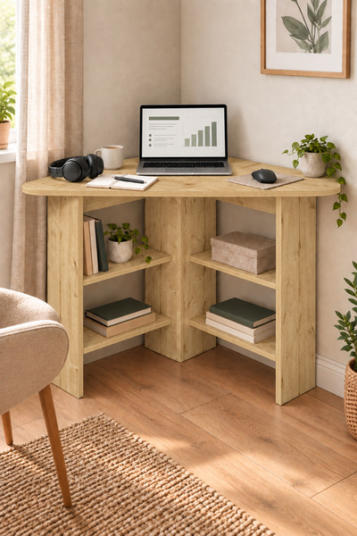 ARNETTİ Corner Köşe Çalışma Masası Safirmeşe | Kompakt Bilgisayar Masası ve Y...