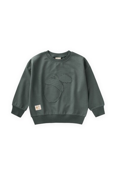 Cigit İnce Mevsimlik Sweatshirt 1-7 Yaş Haki Yeşil