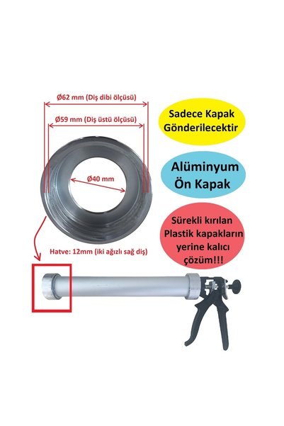 PB Poyraz Bioplast Sosis Silikon Tabancası Alüminyum Ön Kapak