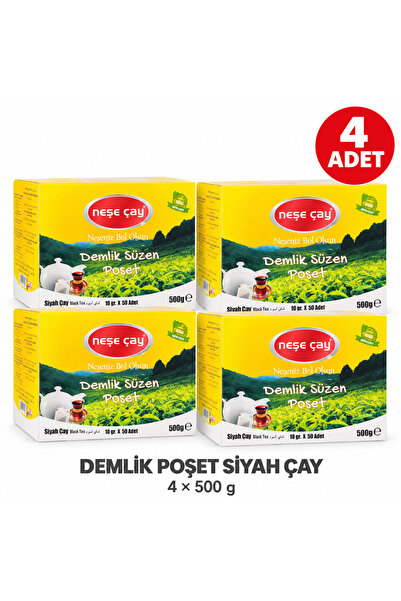 Neşe Çay Demlik Poşet Siyah Çay 500 g (50 x 10 g) - 4 Adet