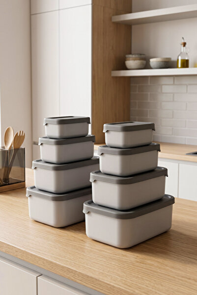 Kitchen Life 8-Piece Rectangular Storage Container Set (0.43Ml-0.83Ml-1.6L-2....