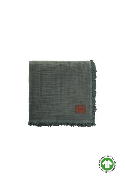 Cigit Organic Muslin Four Layer Bedspread 200X220 cm Khaki Green