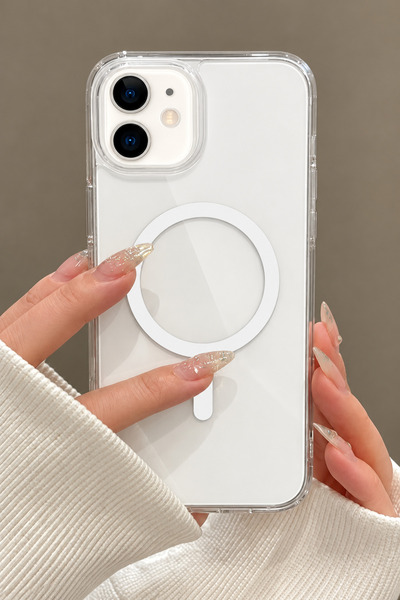 Powerfox iPhone 11 Uyumlu Gerçek Magsafe Özellikli Sert Şeffaf Kılıf