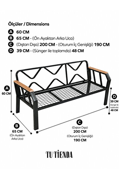 Tu Tienda NERGİZ 3+1+1+MASA BALKON BAHÇE MUTFAK TAKIMI,GRİ