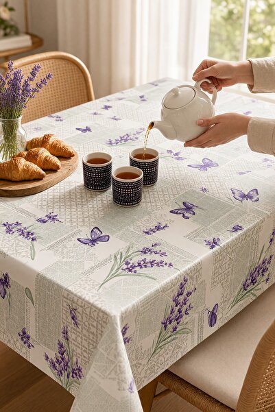 Pimula home Pvc elyaf tabanlı Silinebilir Muşamba Masa Örtüsü_lavanta_1218