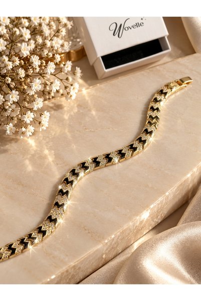 Balık Sırtı Model Gold Çelik Bileklik