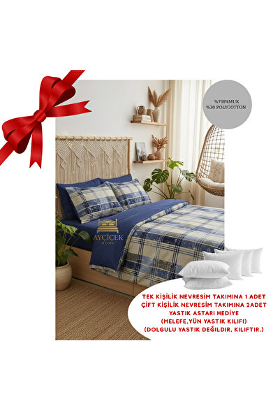 ayçiçek home Single Bedding Set & Fitted Sheet & 120/200 & Duvet Cover 160/21...