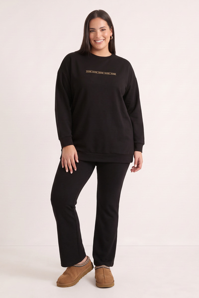 MYLİNE Örme Baskılı Sweatshirt