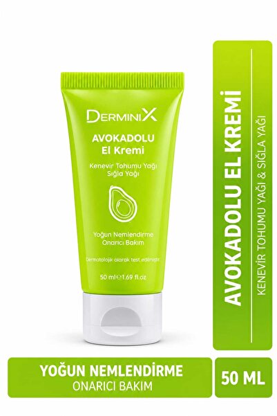 Derminix Avokadolu El Kremi 50 ml – Yoğun Nemlendirici, Hızlı Emilim, Kuru El...
