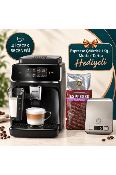 Philips EP2331/10 4 İçecek Seçeneği Espresso Makinesi Espresso Çekirdek 1 Kg ve Tartı Hediyeli