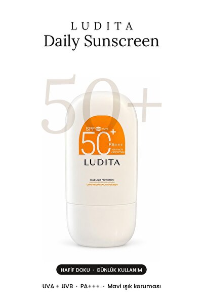 LUDITA SPF 50+ PA++++ Yüksek Korumalı Yüz Güneş Koruyucu Fluid – Hafif Yapılı...