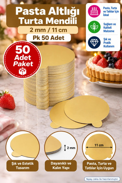 Pasta Altlığı Turta Mendili 2 mm/11 cm (Pk 50 Adet)