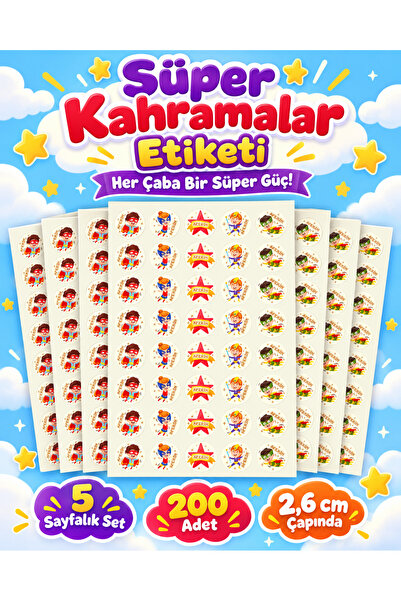 Etkinlikdenizi Süper Kahramanlar Etiketi 5X(40 ADET)