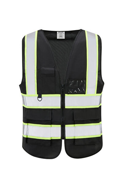 Lawazim PRO7 Multi-Pocket Safety Vest - EN 471 Reflective Mesh Vest with 5 Po...